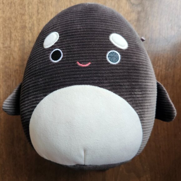ADORABLE Squishmallow 8" Kai Killer Whale Corduroy Black White Orca Sea Plush - Picture 1 of 7